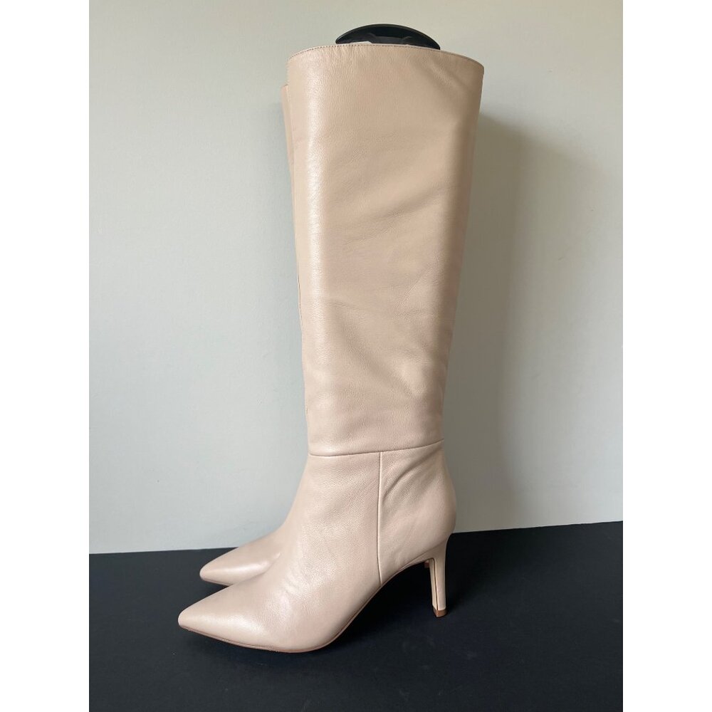 Marc Fisher LTD Georgiey Pointed Toe Knee ivory leather High Boots size 6.5 - Picture 3 of 9
